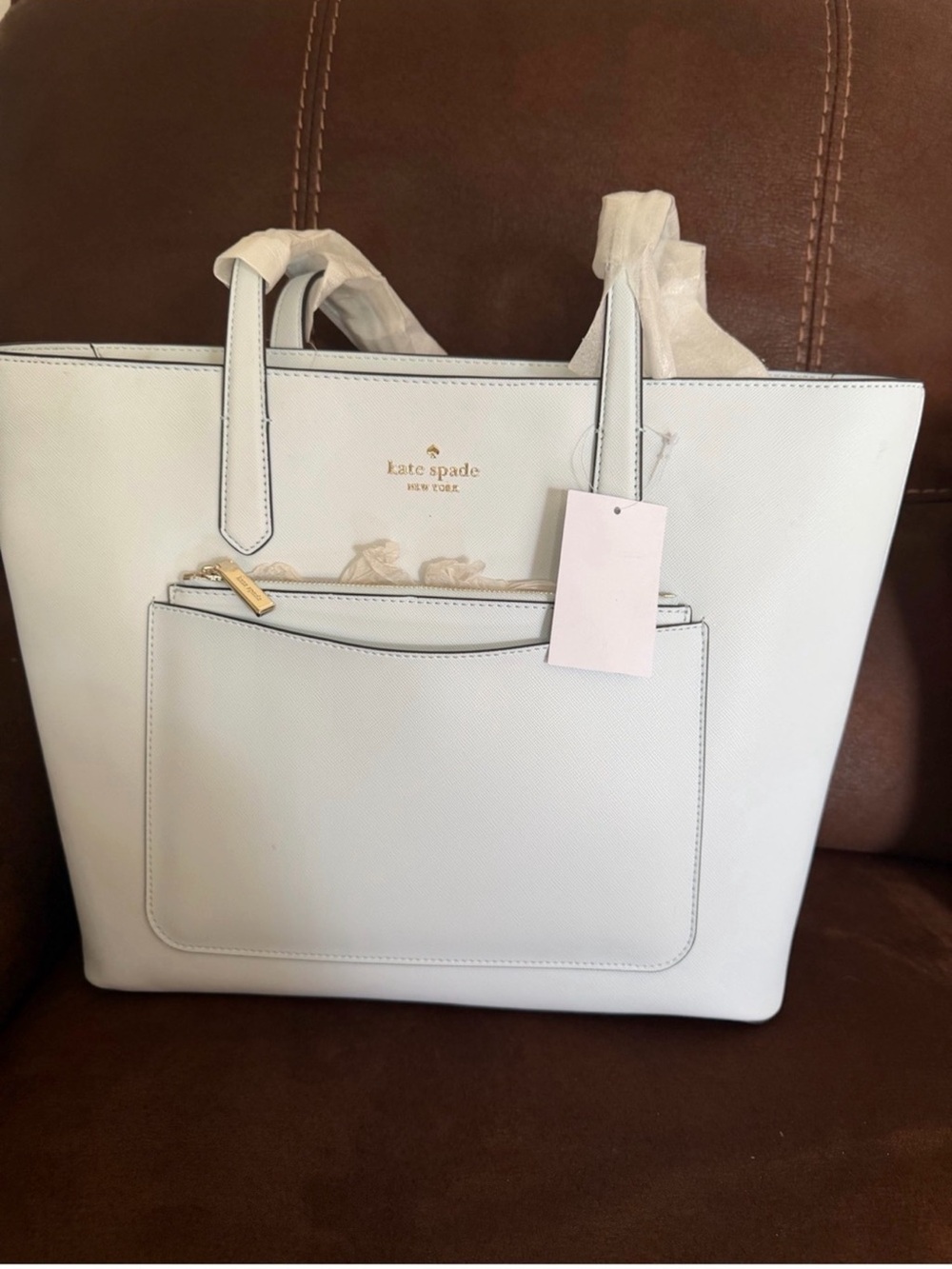 kate spade New York Staci pale Saffiano Leather Tote set